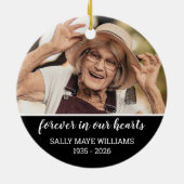 Beileid Memorial in Love Memory Foto Keramik Keramik Ornament (Hinten)