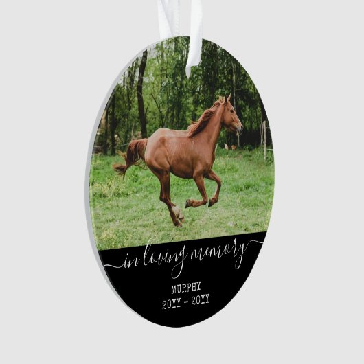 Beileid Memorial Personalisiert Foto Memory Ornament (Vorderseite)