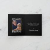 Beileid Memorial Religious Jewish Black Gold Dankeskarte (Innenseite)