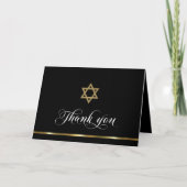 Beileid Memorial Religious Jewish Black Gold Dankeskarte (Vorderseite)