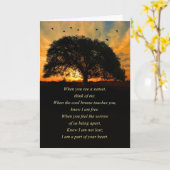 Beileid Memorial Spirituelles Gedicht mit Eichenba Karte (Gelbe Blume)