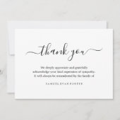 Beileid Memorial Vielen Dank Dankeskarte (Vorderseite)