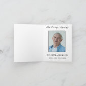 Beileid Memorial Vielen Dank Foto-Karte Dankeskarte (Innenseite)