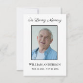 Beileid Memorial Vielen Dank Foto-Karte Dankeskarte (Rückseite)