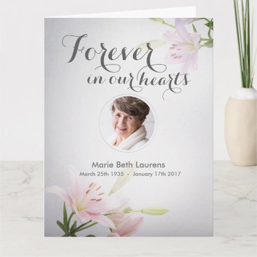 Beileid Memorial Vielen Dank Note Card mit Foto Dankeskarte (Vorderseite)