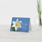 Beileid Memorial Vielen Dank Note Card, Osterlilie Dankeskarte (Vorderseite)