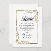 Beileid Memorial White Gold FOTO Vielen Dank Dankeskarte (Vorne/Hinten)