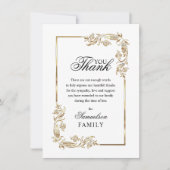 Beileid Memorial White Gold FOTO Vielen Dank Dankeskarte (Vorderseite)