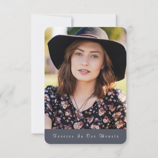 Beileid-Memory-Blume Dankeskarte (Rückseite)