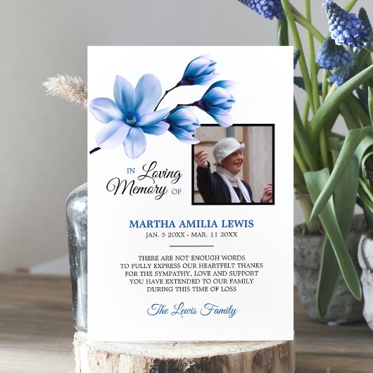 Beileid Memory Floral Blue DANKE | FOTO