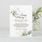 Beileid Memory Green Gold DANK| POEM Dankeskarte (Stehend Vorderseite)