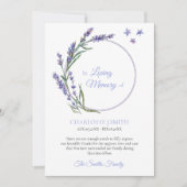 Beileid Memory Lavender Blume Vielen Dank Einladung (Vorderseite)