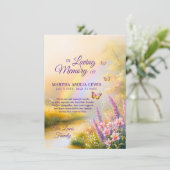 Beileid Memory Rainbow Blume Schmetterlinge Dankeskarte (Stehend Vorderseite)