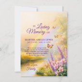 Beileid Memory Rainbow Blume Schmetterlinge Dankeskarte (Vorderseite)