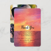 Beileid Memory Sunset Ocean Dankeskarte (Vorne/Hinten)