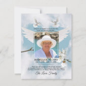 Beileid Memory White Doven Heaven im Memory-FOTO Dankeskarte (Rückseite)