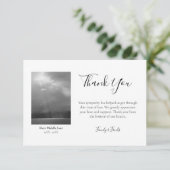 Beileid mit benutzerdefiniertem Foto| Einfache sch Dankeskarte (Stehend Vorderseite)