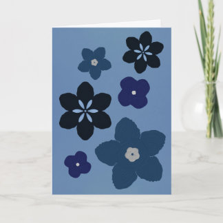 Beileid mit blauer Blume Faltkarte Dankeskarte