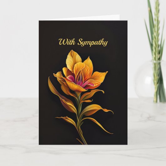 Beileid mit blorgelben Irisfarben Karte (Vorderseite)