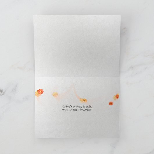Beileid mit Blumenstrauß Karte (Innenseite)