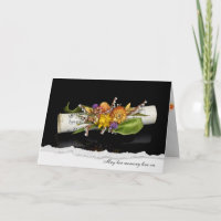 Beileid mit Blumenstrauß