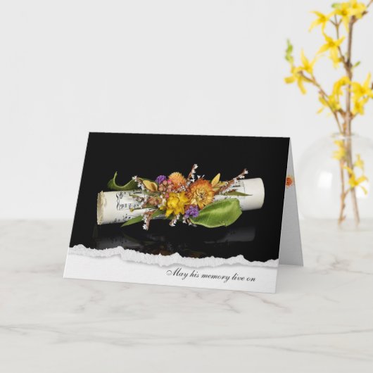 Beileid mit Blumenstrauß Karte (Gelbe Blume)