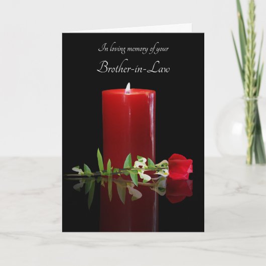 Beileid mit Candle und Rose Karte (Vorderseite)