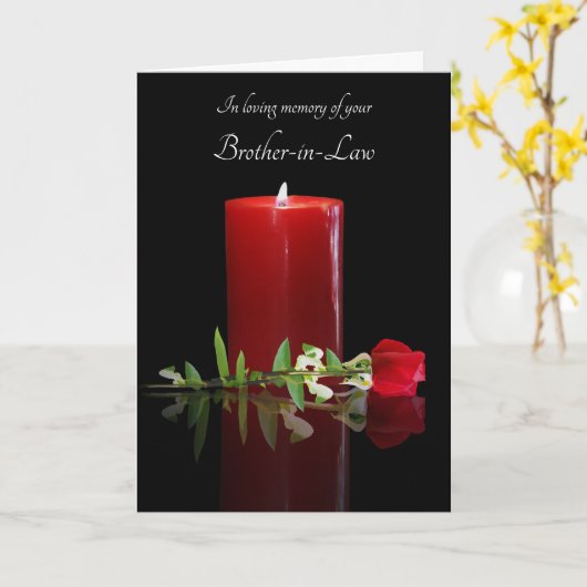 Beileid mit Candle und Rose Karte (Gelbe Blume)
