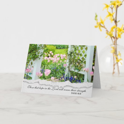 Beileid mit Gartenmöbeln Karte (Gelbe Blume)