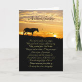 Beileid mit Pferd Eine Kurze Goodbye Poem Card Karte (Vorderseite)
