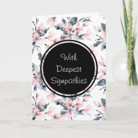 Beileid mit rosa und grauem Blumenmuster