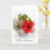 Beileid mit rotem Hibiskus Karte (Gelbe Blume)