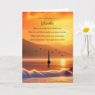 Beileid mit Sailboat Ozeane und Wasser Karte