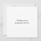 Beileid Mitteilungskarte (Rückseite)