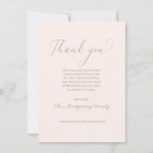 Beileid Modern Script Foto Blush Pink Begräbnis Dankeskarte (Rückseite)