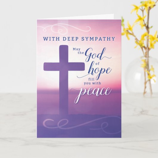 Beileid möge der Gott der Hoffnung euch mit Friede Karte (Gelbe Blume)