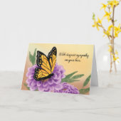 Beileid Monarch Butterfly auf Lila Blume Karte (Gelbe Blume)