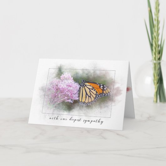 Beileid-Monarchfalter auf Wildblume Karte (Vorderseite)