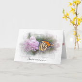 Beileid-Monarchschmetterling auf Wildblume Karte (Gelbe Blume)