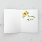 Beileid Mother Floral Yellow Sunflower Karte (Innenseite)