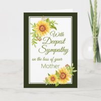 Beileid Mother Floral Yellow Sunflower