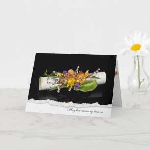 Beileid-Musik-Bouquet auf schwarz Karte