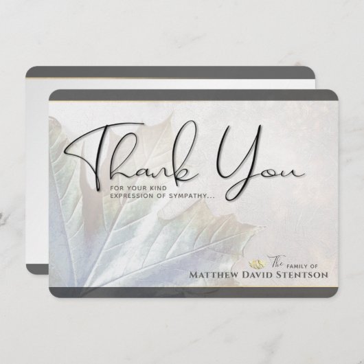 Beileid Naturfarben Herbstleaf dank Karte (Vorne/Hinten)