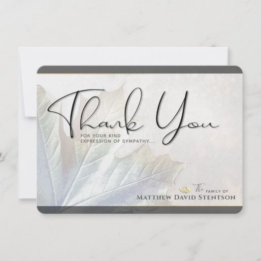 Beileid Naturfarben Herbstleaf dank Karte (Vorderseite)