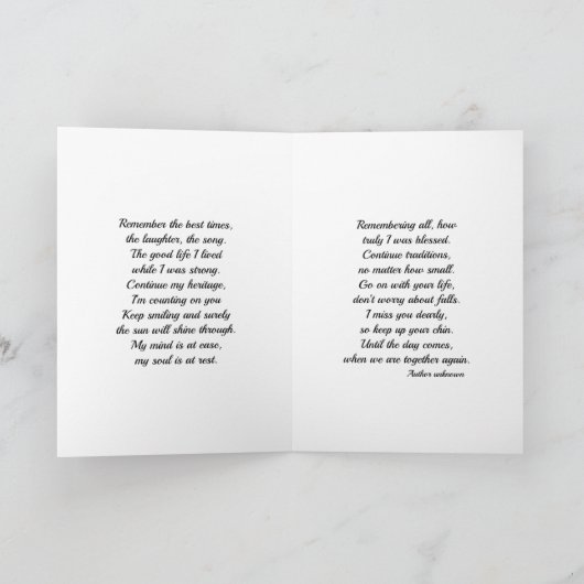 Beileid-Note-Karte "Limb Fallen" (Innenseite)