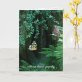 Beileid-Paar Schmetterlinge im tropischen Garten Karte (Gelbe Blume)