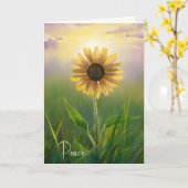 Beileid Peace Sonnenblume auf grüner Wiese Karte (Gelbe Blume)