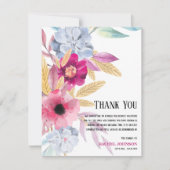 Beileid Pink Aquarell Beerdigung Dankeskarte (Vorderseite)