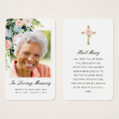 Beileid Pink Blue Rose Blumengeflecht Foto Gebetsk (Vorne & Hinten)