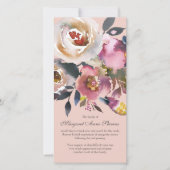 Beileid Pink Floral Beerdigung Danke Karten (Vorderseite)